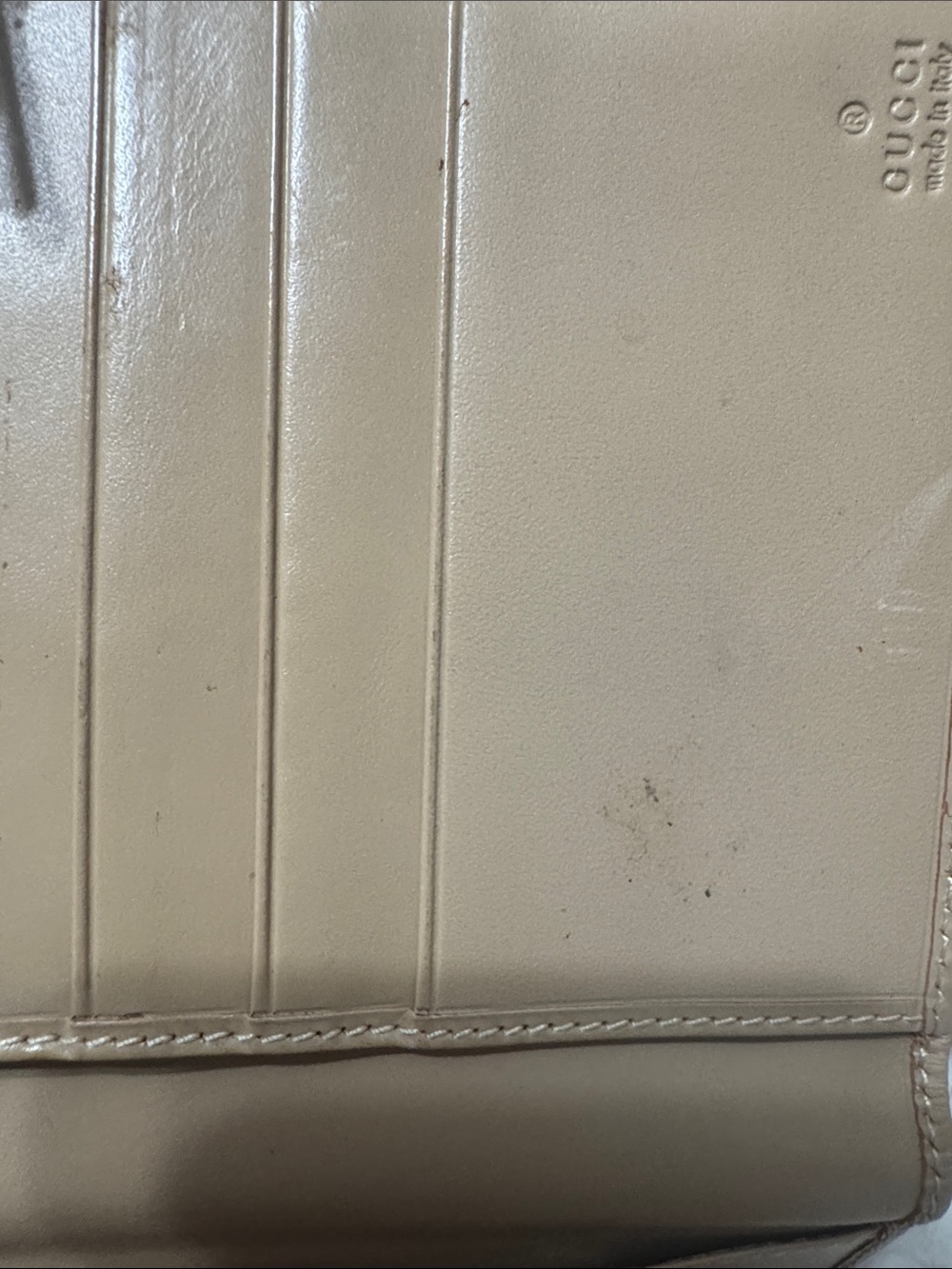 Gucci Jackie Beige Leather long Wallet with Silver-Tone piston lock in box - Picture 12 of 12